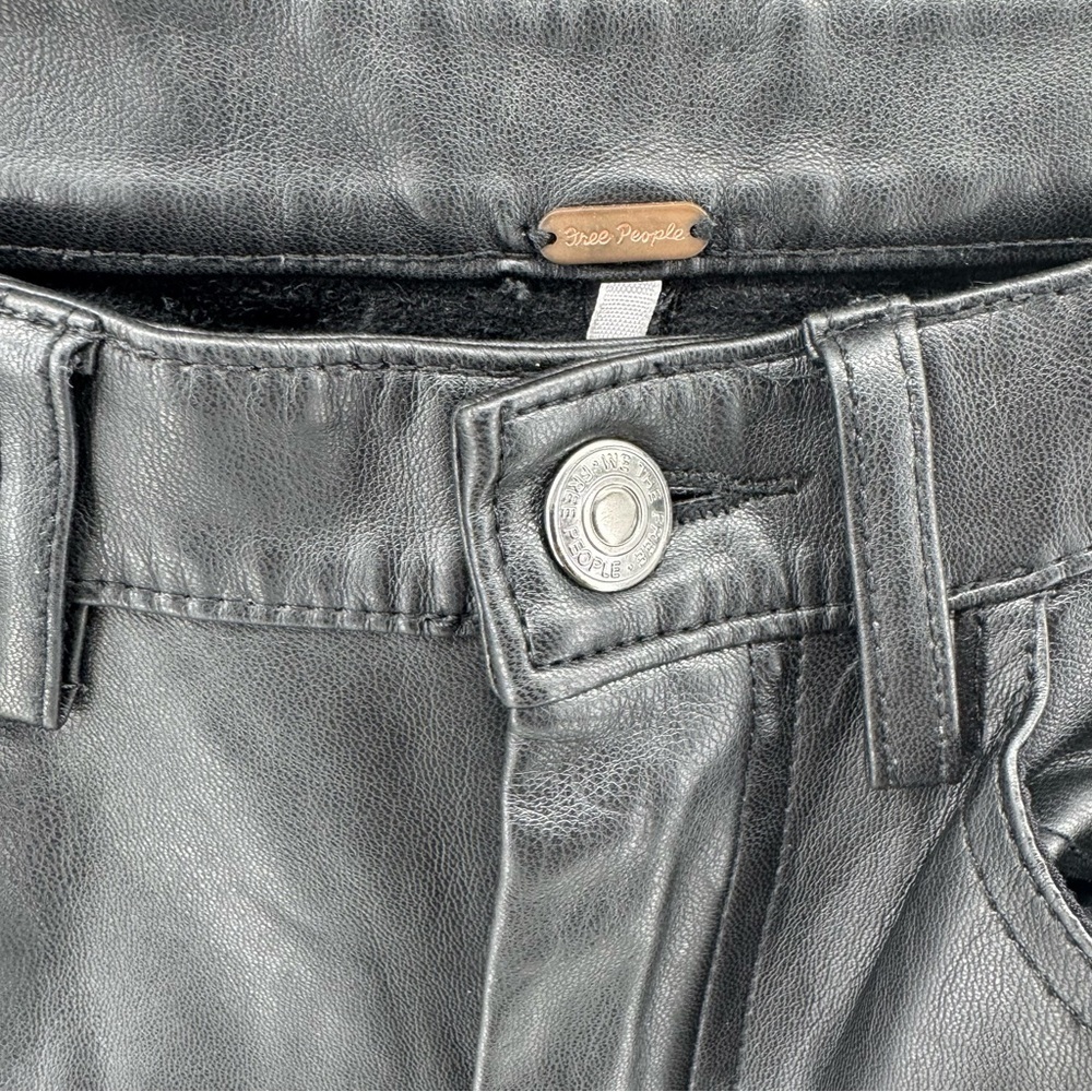 Free People Vegan Leather High Rise Pant Black Women's Sz 28 - Picture 5 of 13